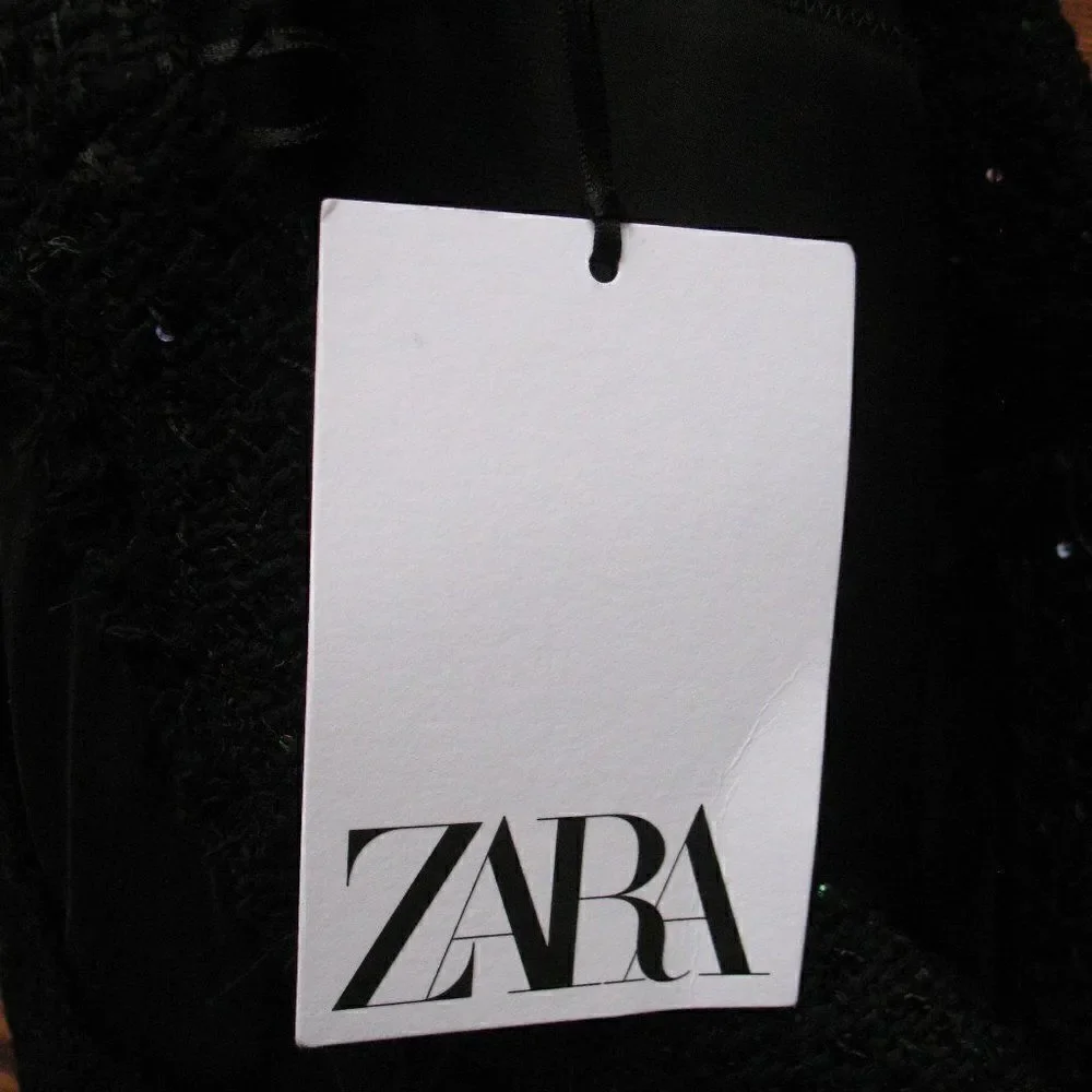 NWT Zara Tweed Sequin A Line Mini Skirt